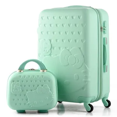 14 20 Inch Hello Kitty Suitcase,Spinner Rolling Luggage,Suitcases On Wheels,Trolley Luggage