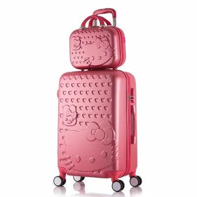 14 20 Inch Hello Kitty Suitcase,Spinner Rolling Luggage,Suitcases On Wheels,Trolley Luggage