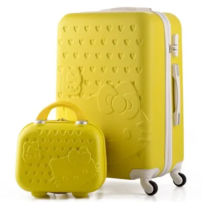 14 20 Inch Hello Kitty Suitcase,Spinner Rolling Luggage,Suitcases On Wheels,Trolley Luggage