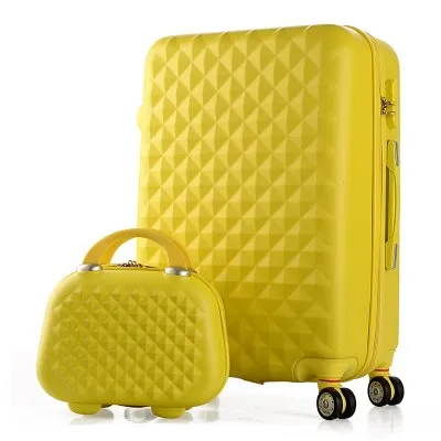 14 20 Inch,Woman Travel Case Suitcases,Diamond Luggage Travel Bag,Abs Travel Luggage,Rolling