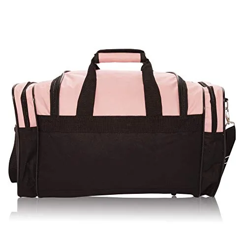 17" Womens Duffle Bag in Pink and Black