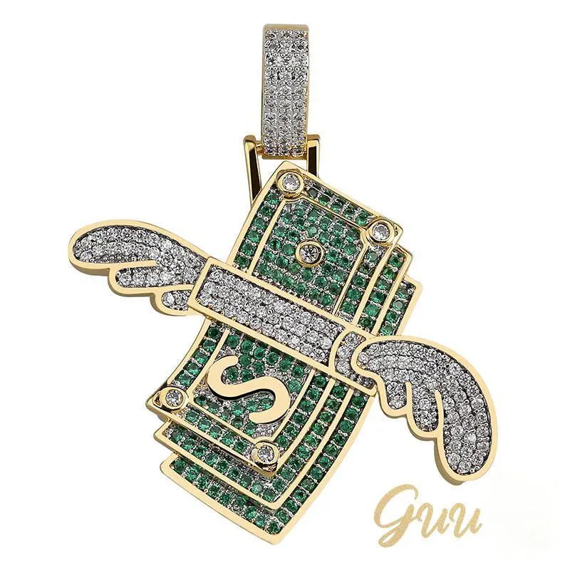 18K Gold-Plated AAA CZ Money Personality Pendant