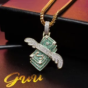 18K Gold-Plated AAA CZ Money Personality Pendant