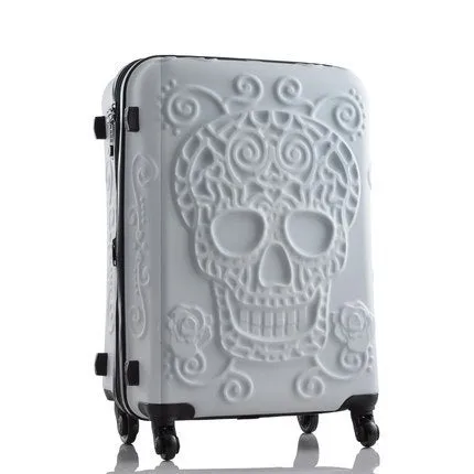 20'24'28' Skull Pattern Rolling Luggage Spinner Travel Suitcase Luggage Women Boarding Box