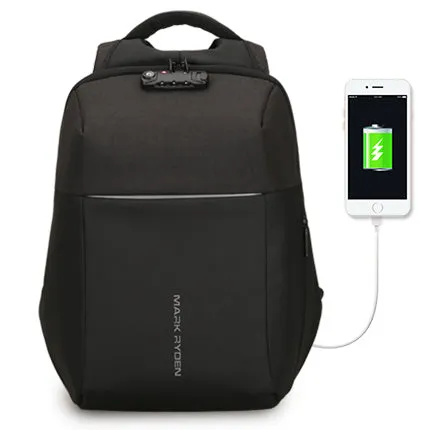 Anti-thief USB Recharging Laptop Backpack