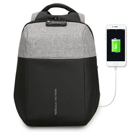 Anti-thief USB Recharging Laptop Backpack