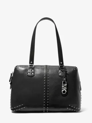 Astor Large Studded Leather Tote Bag