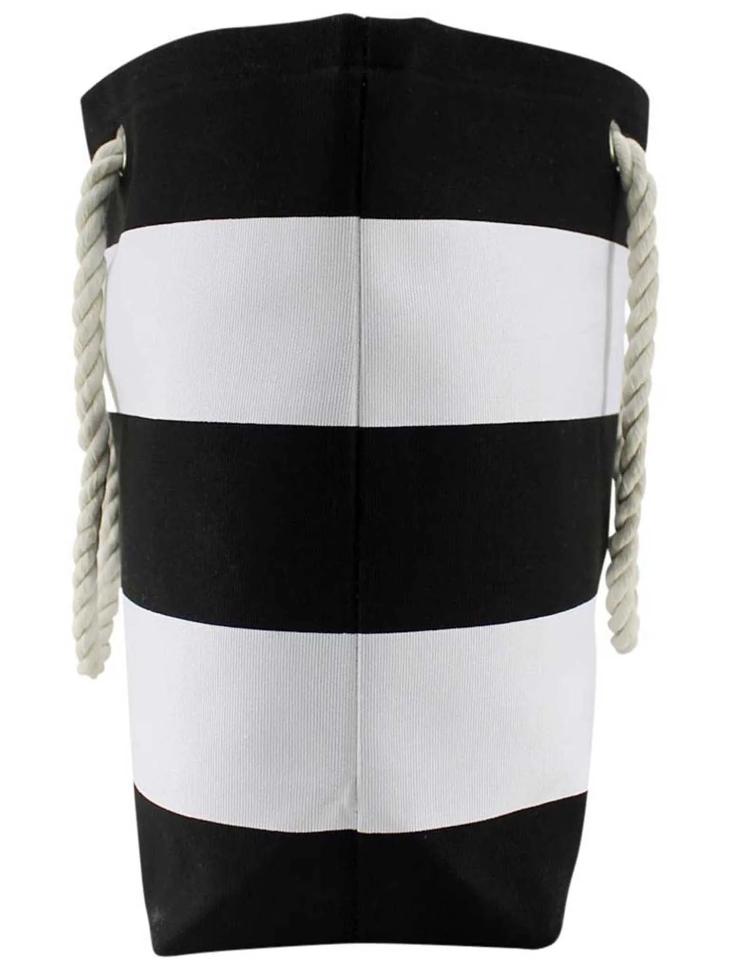 Black & White Wide Stripe Deluxe Oversize Beach Tote Bag