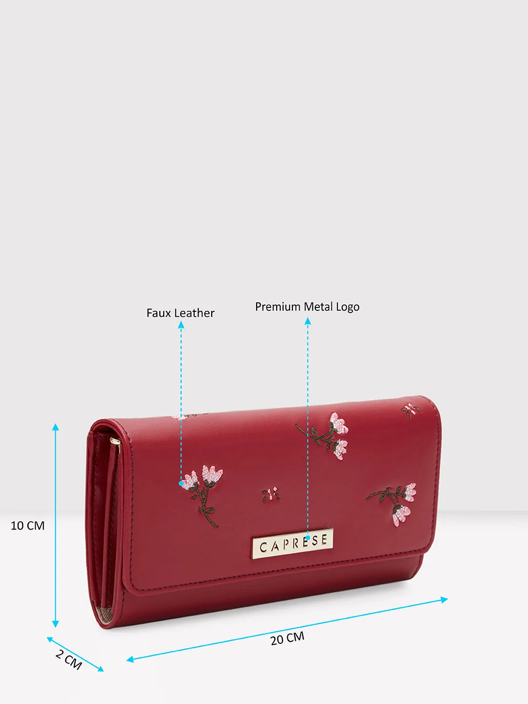 Caprese Dara Flap Wallet Medium Maroon