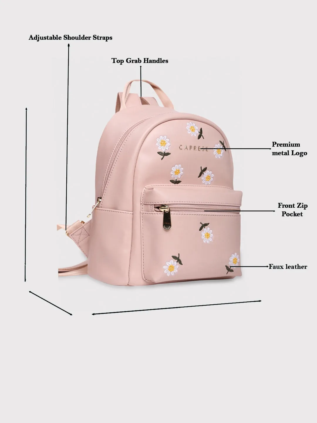 Caprese Kyle Backpack Small Soft Pink