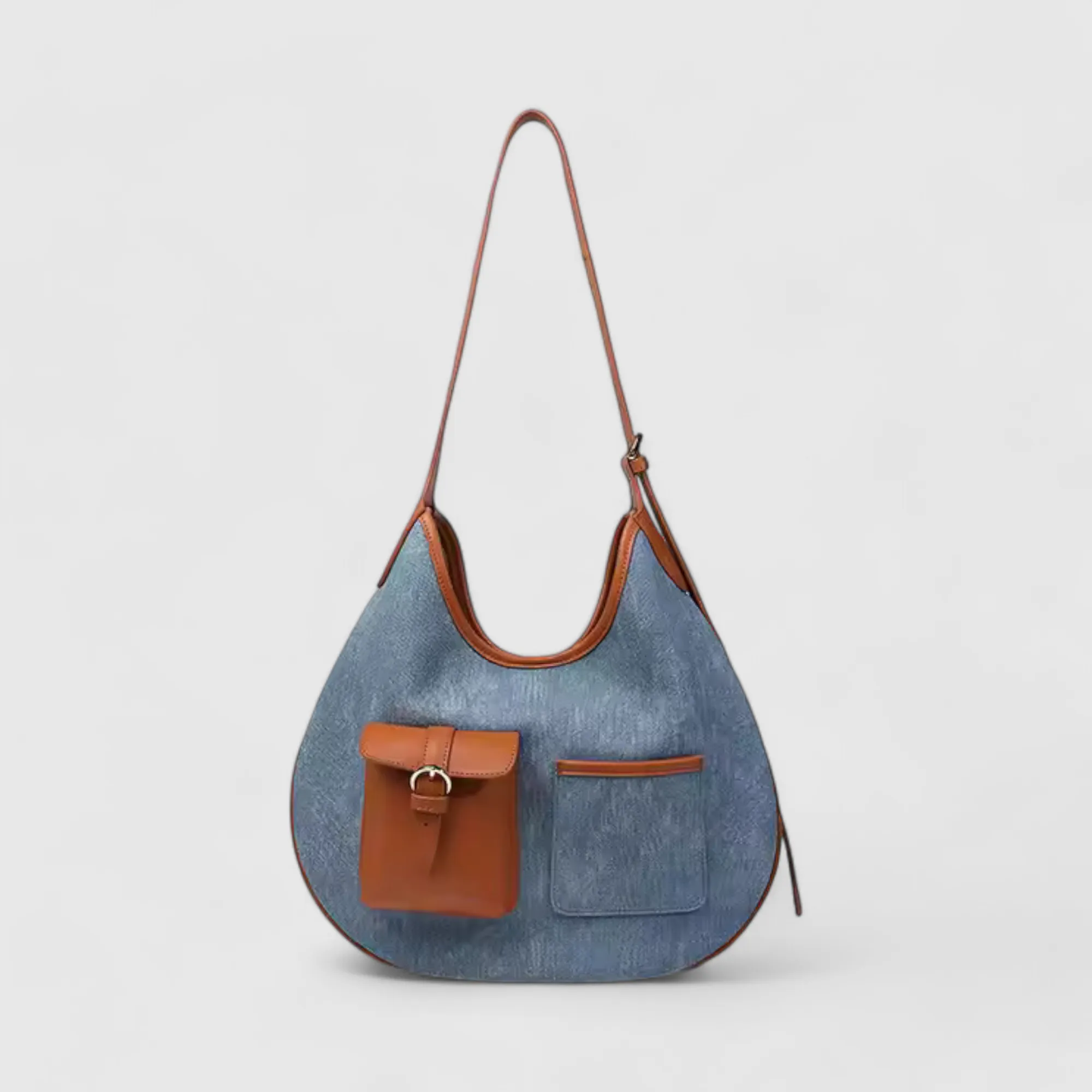 Chokore Faux Denim Retro Hobo Bag (Blue)