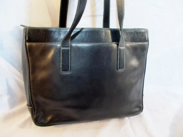 COACH 5209 HAMPTON Leather Tote Laptop Case Bag Briefcase BLACK Carrier