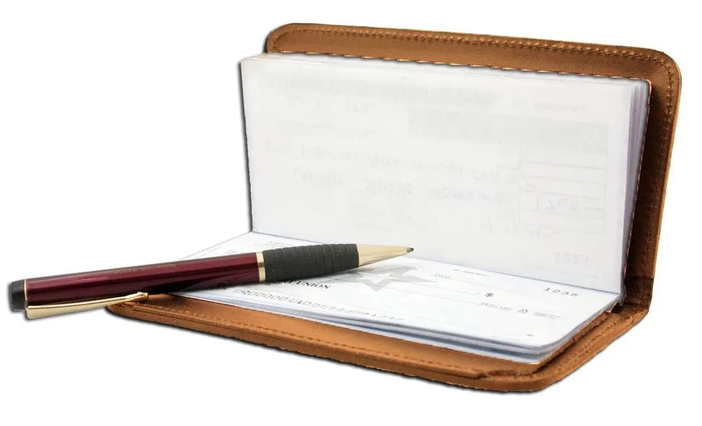 Deluxe RFID-Blocking Leather Checkbook Holder