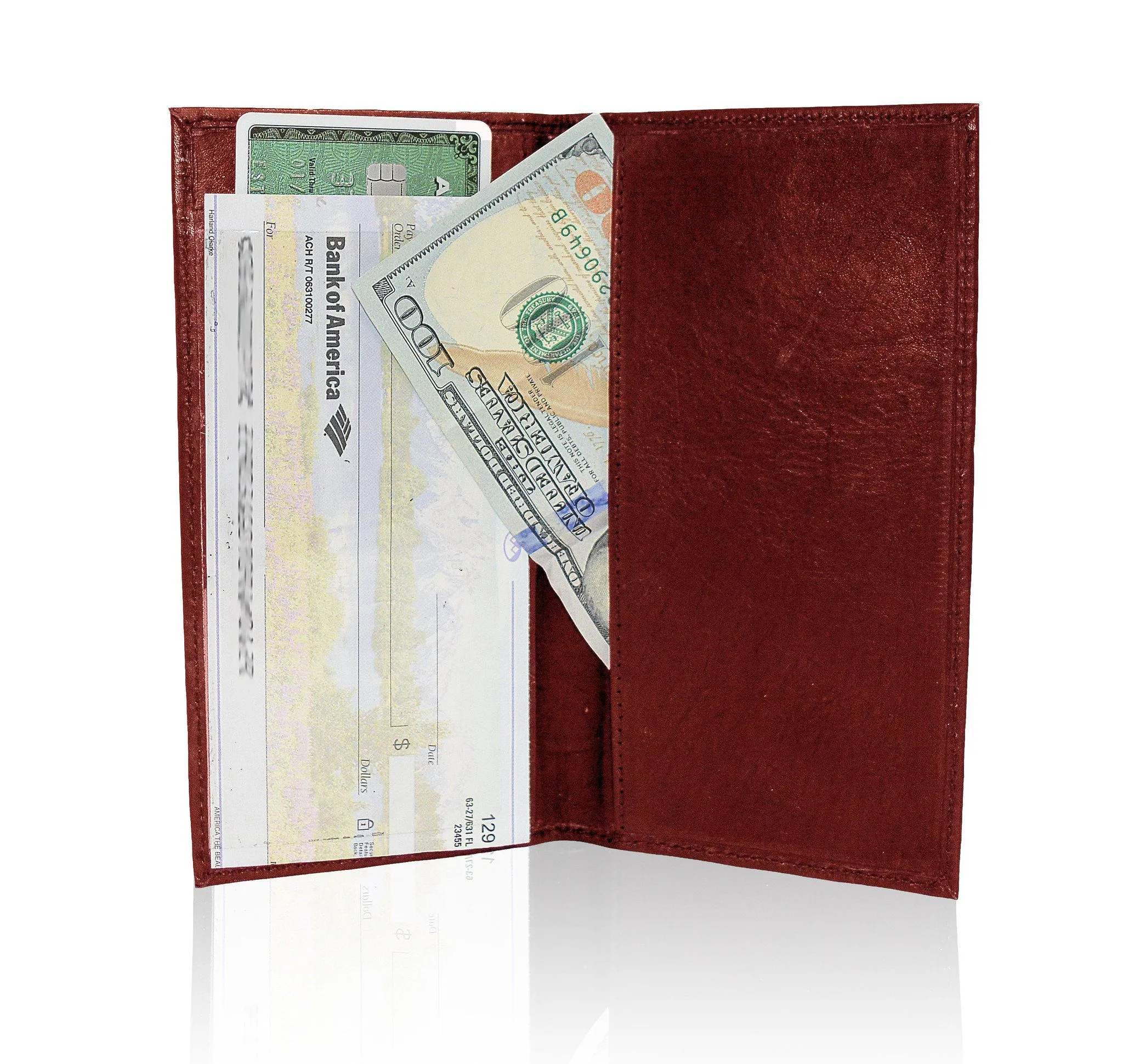 Deluxe RFID-Blocking Leather Checkbook Holder