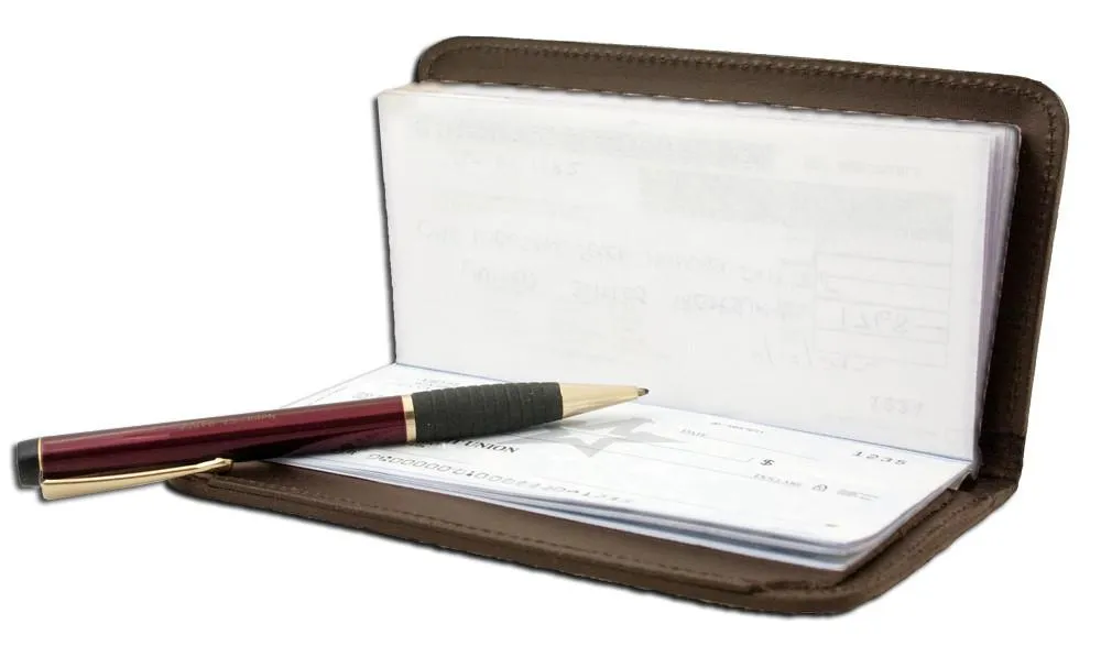 Deluxe RFID-Blocking Leather Checkbook Holder