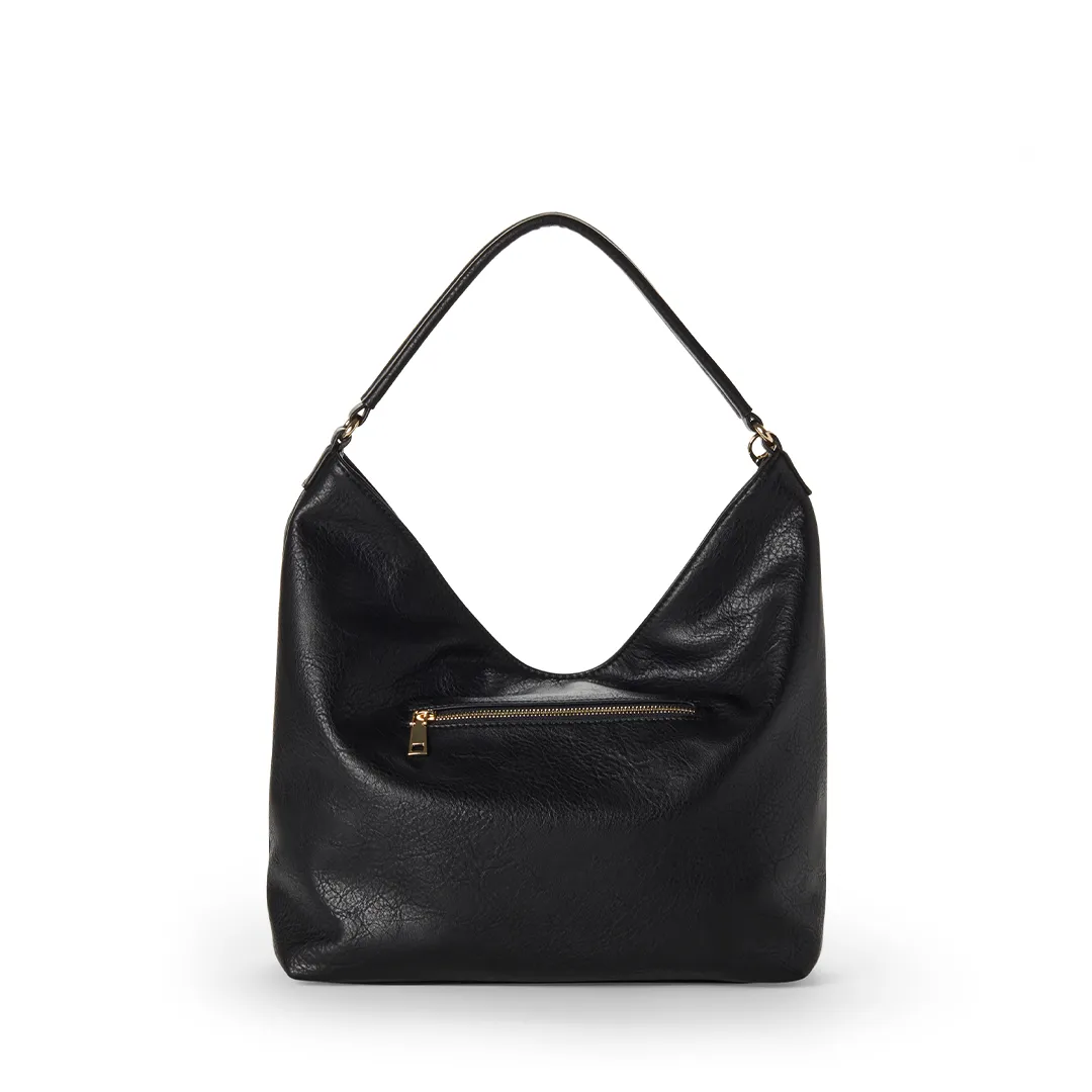 EMILY II Vegan Hobo Bag in Black