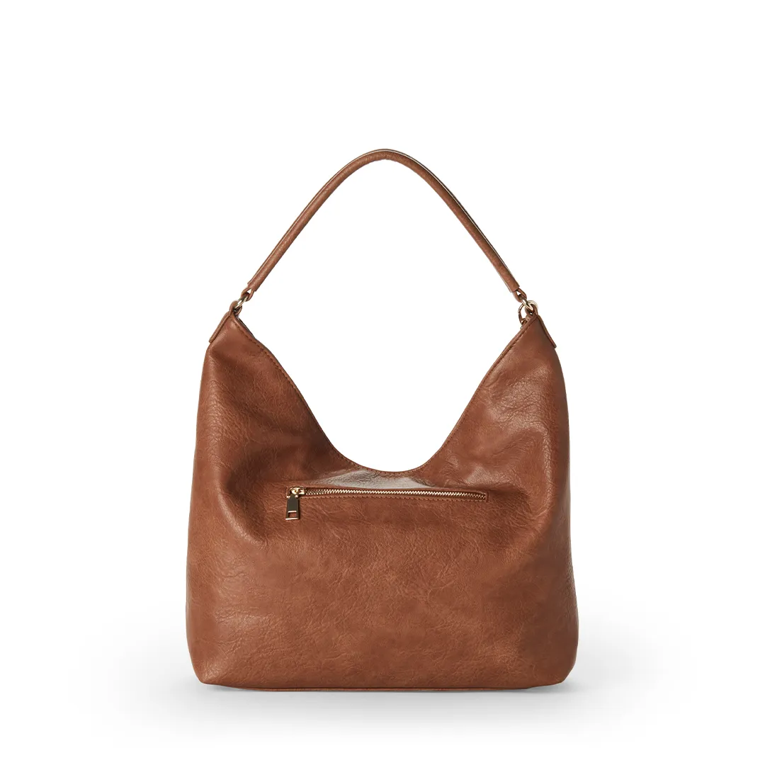 EMILY II Vegan Hobo Bag in Camel