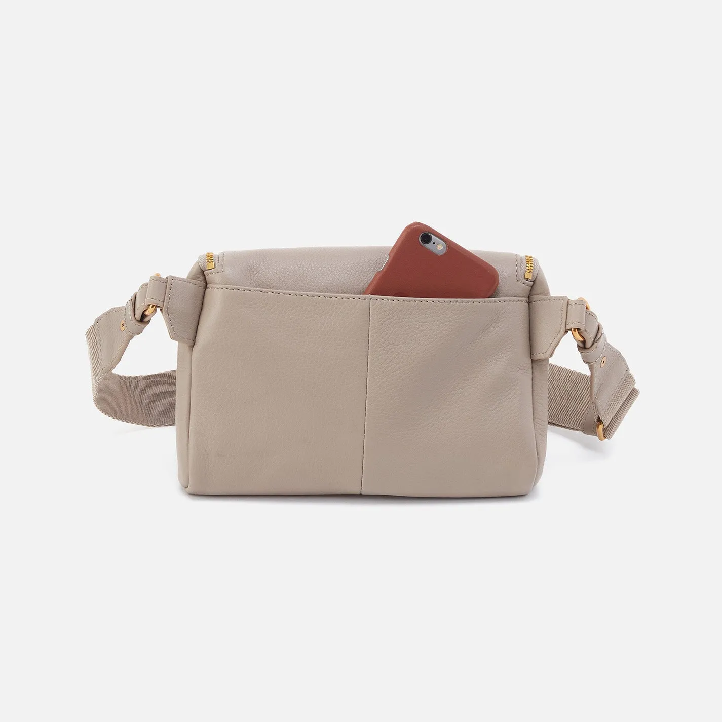 Fern Large Belt Bag In Pebbled Leather - Taupe