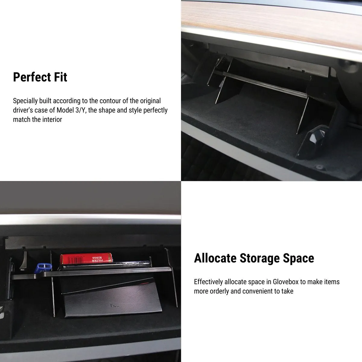 Glove Box Organizer for Tesla Model 3 & Model Y