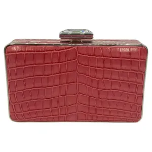 Judith Leiber Pink Alligator Box Clutch