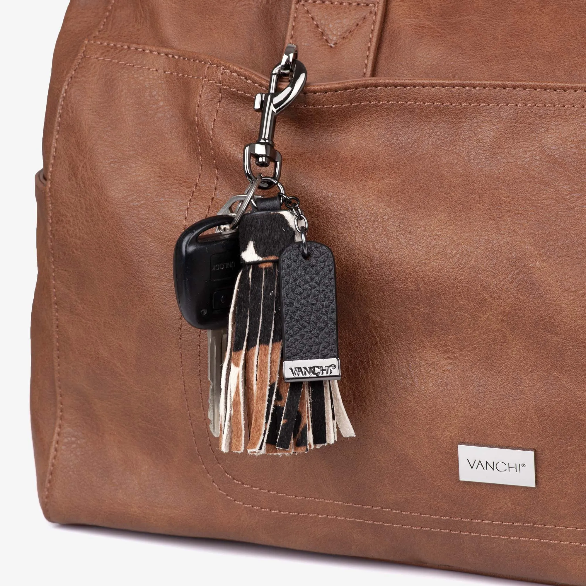 Leather Key Ring/ Bag Tassel – Leopard