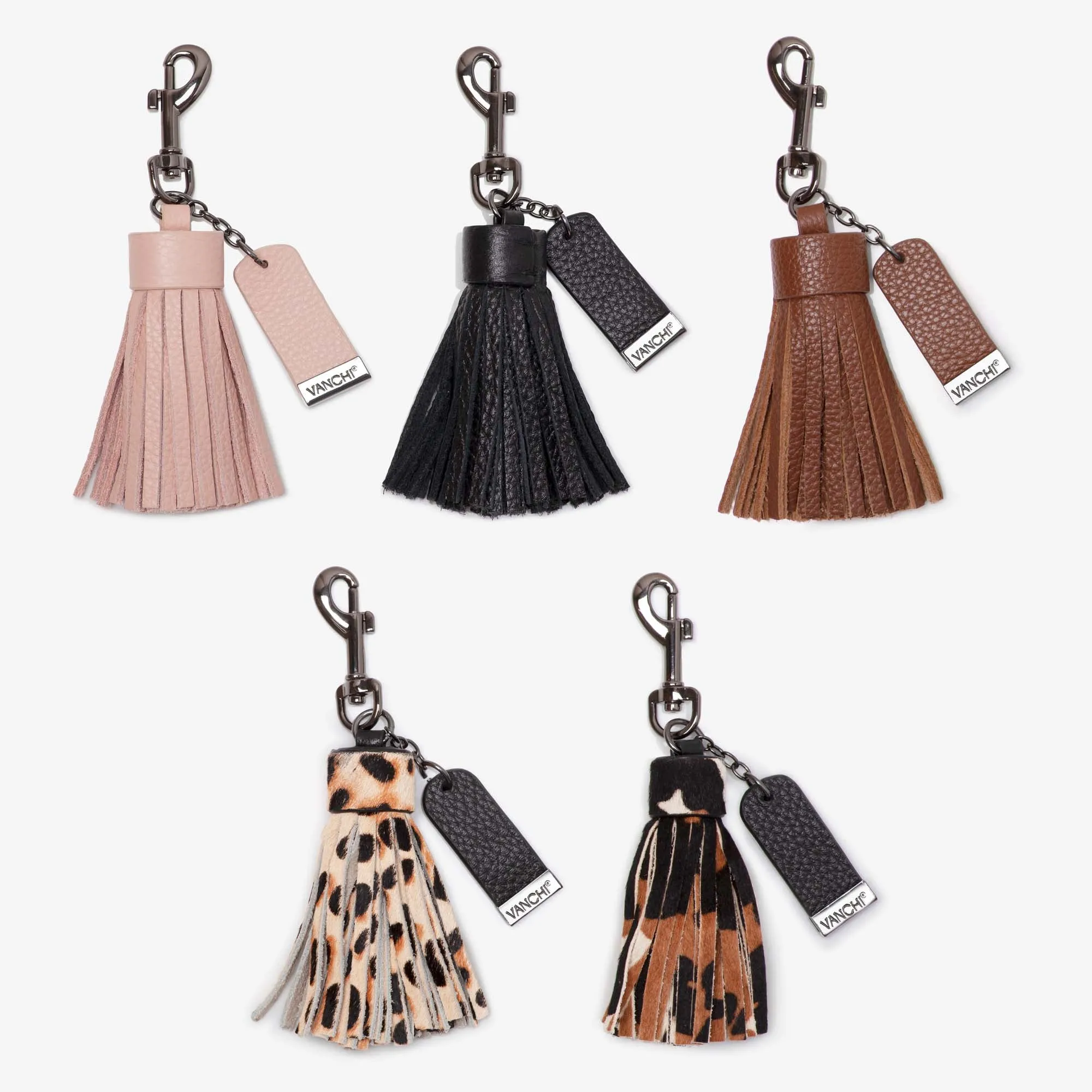 Leather Key Ring/ Bag Tassel – Leopard