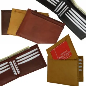 Men's Genuine Leather Bi-fold 8.5" x 3.5" Wallet-Assorted Colors