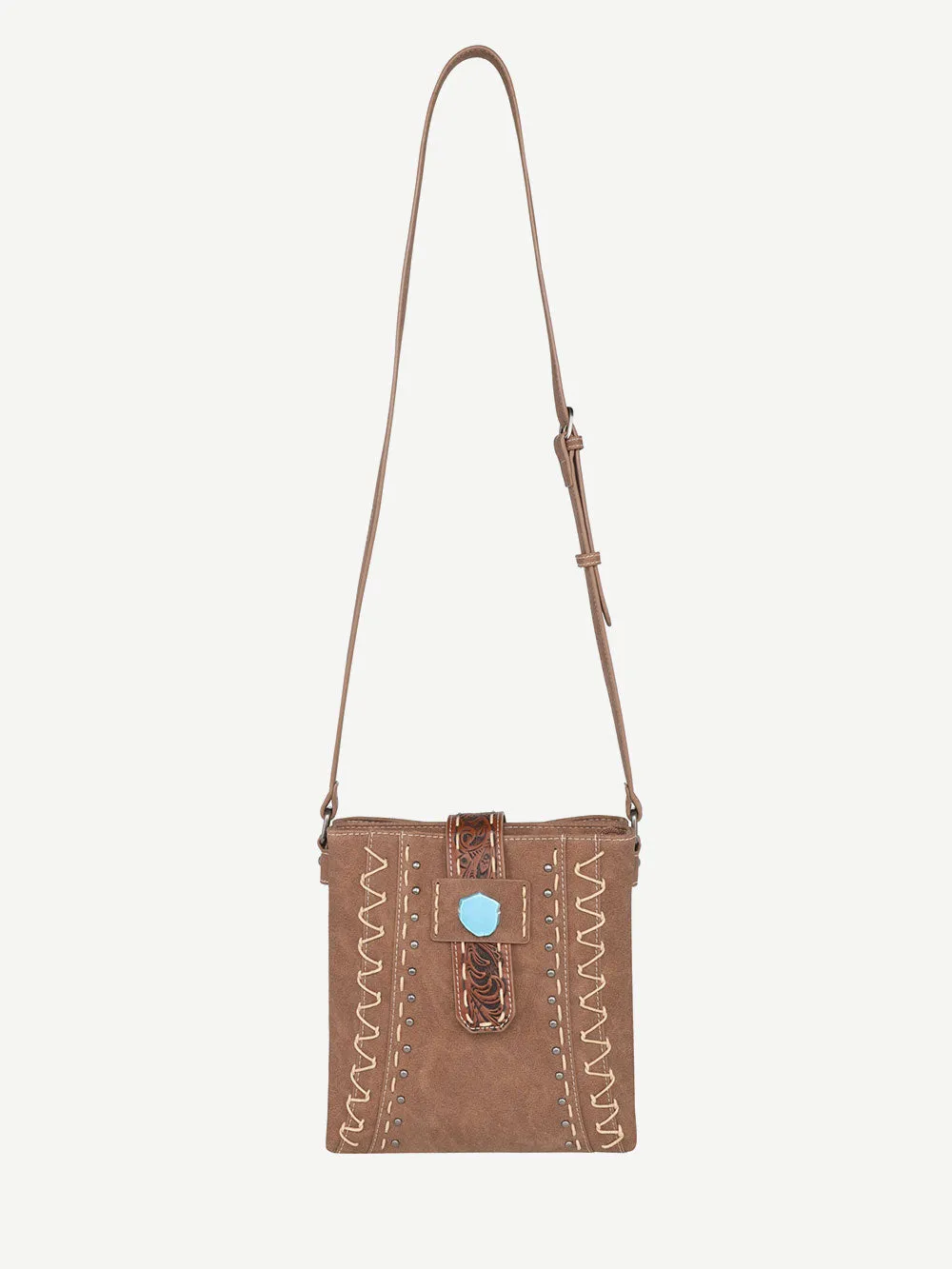 Montana West Tooled Buckle Hand-stitch Concealed Carry Crossbody