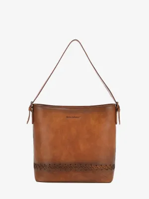 Montana West Whipstitch Genuine Leather Hobo Bag