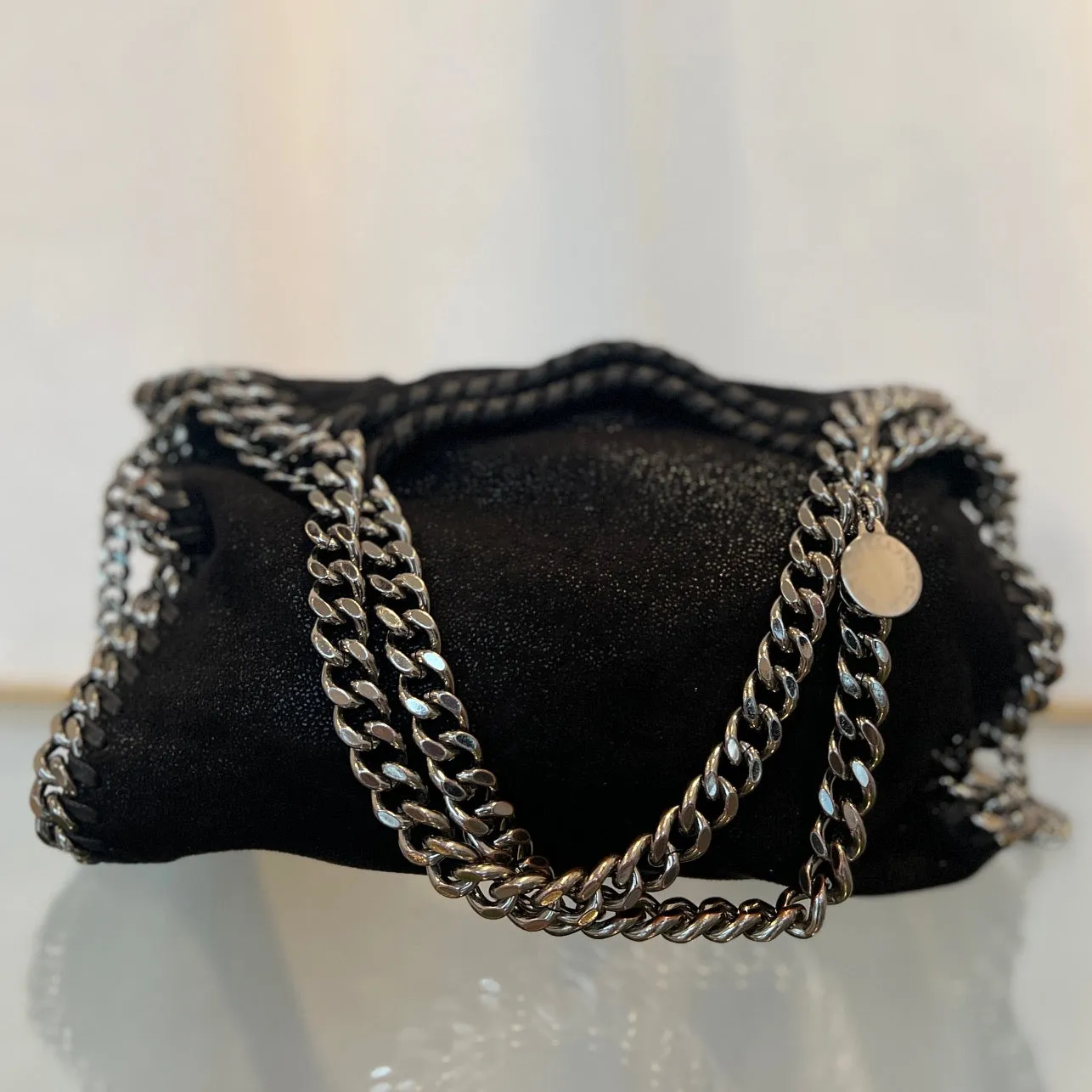 STELLA MCCARTNEY Black Vegan Leather Falabella Shoulder Bag