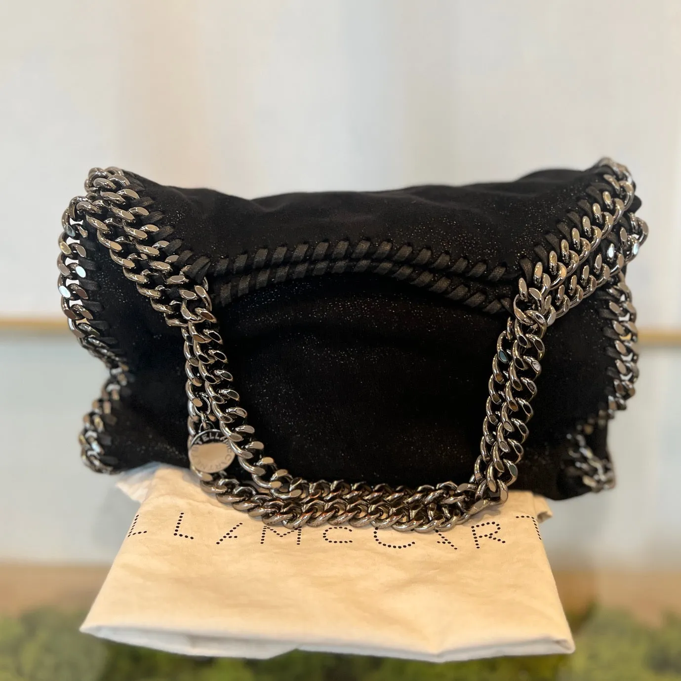 STELLA MCCARTNEY Black Vegan Leather Falabella Shoulder Bag