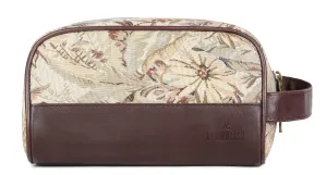 The Clownfish Combo of 2 Flossy Tapestry Travel Pouch Toiletry Bag (Flax, Beige)