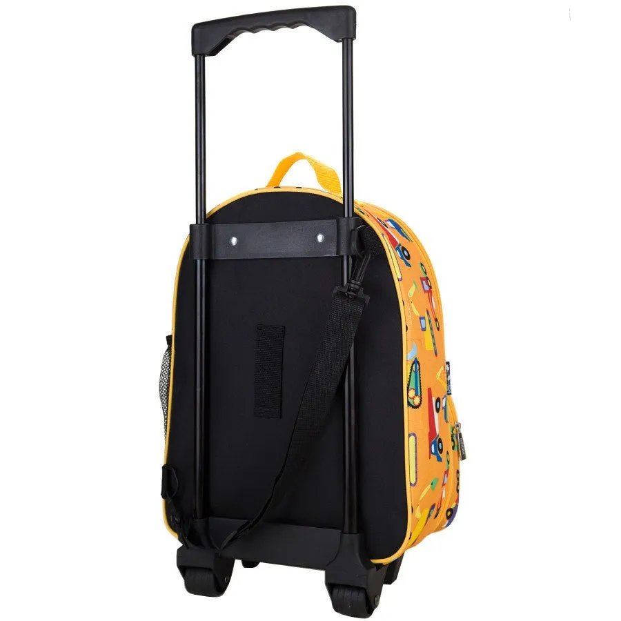 Wildkin Olive Kids Under Construction Rolling Luggage Trolley School Bag